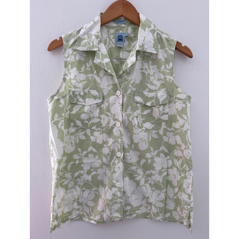 The Tropical Lifestyle Women's Sleeveless Shirt Size Med 100% Pure Cotton Tank